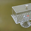 Elegant Glass Cake Stand with Acrylic Cover