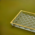 Elegant Glass Serving Tray with Gold Trim