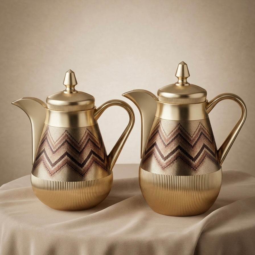 Arabic Dallah Set 0.35L + 0.5L – Matt Gold | Najib