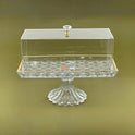 Elegant Glass Cake Stand with Acrylic Cover
