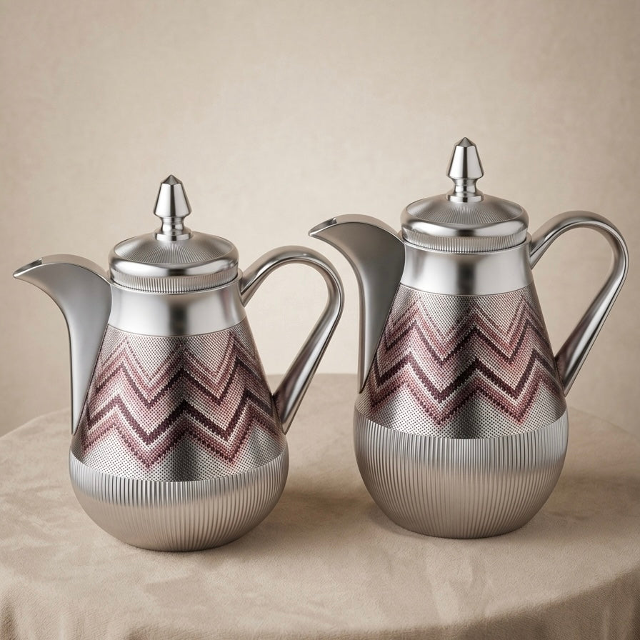 Arabic Dallah Set 0.35L + 0.5L – Matt Silver | Najib