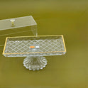 Elegant Glass Cake Stand with Acrylic Cover