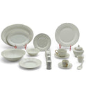 71 Piece Elegant White Dinner Set with Gold Accents