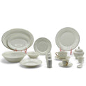 71 Piece Elegant White Dinner Set with Gold Accents