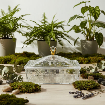 Elegant Acrylic Candy Box with Lid – Square Design (S)