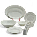 71 Piece Elegant White Dinner Set with Gold Accents