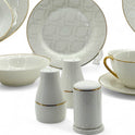 71 Piece Elegant White Dinner Set with Gold Accents