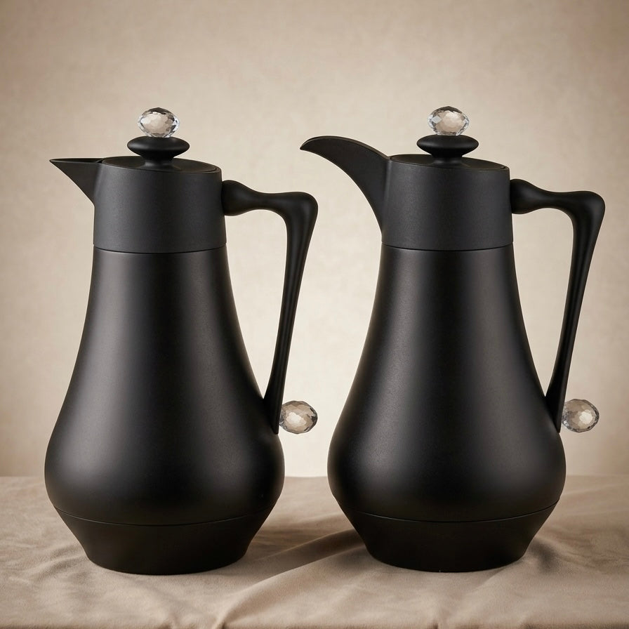 Najib Vacuum Flask Set – Black | 1.0L + 1.0L