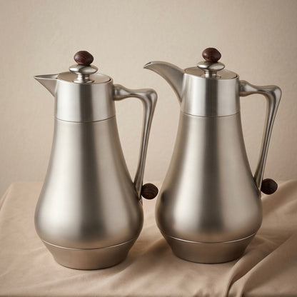 Najib Vacuum Flask Set – Matt Silver | 1.0L + 1.0L