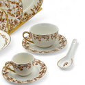71 Piece Floral Dinner Set with Gold Accents