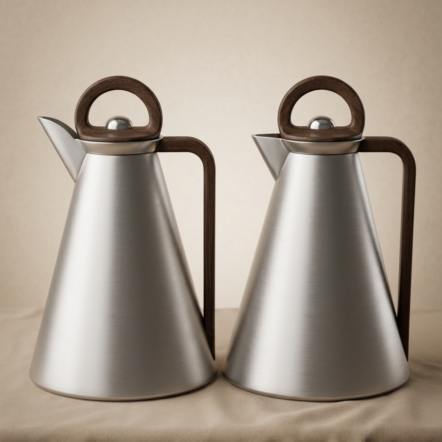 Najib Dallah Set – Matt Silver - Wood | 1.0L + 1.0L