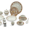 71 Piece Floral Dinner Set with Gold Accents