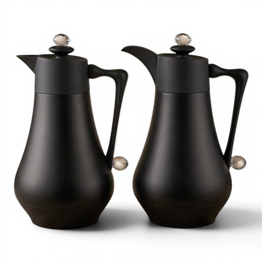 Najib Vacuum Flask Set – Black | 1.0L + 1.0L - Mawaeen