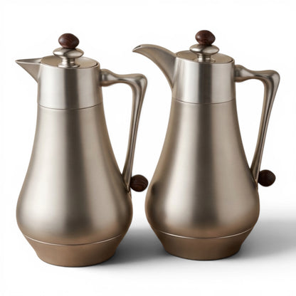 Najib Vacuum Flask Set – Matt Silver | 1.0L + 1.0L