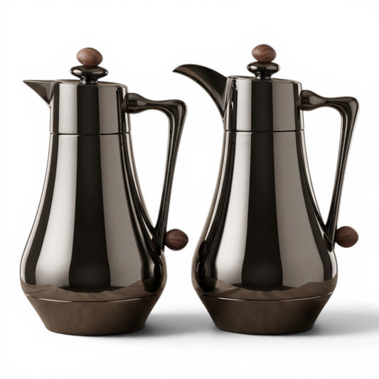 Najib Vacuum Flask Set – Chrome | 1.0L + 1.0L - Mawaeen