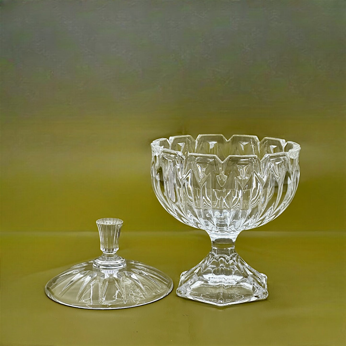 Elegant Glass Candy Bowl with Lid