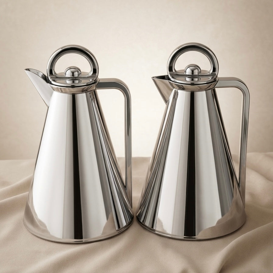 Najib Dallah Set – Mirror Silver | 1.0L + 1.0L
