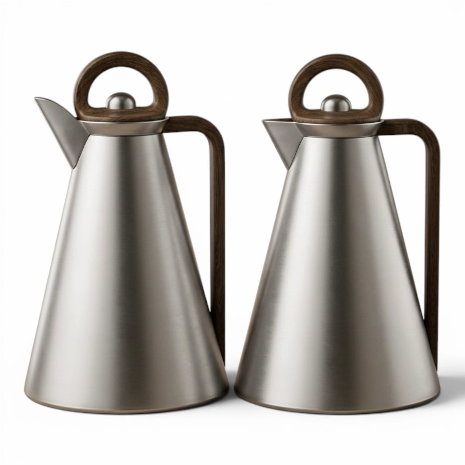 Najib Dallah Set – Matt Silver - Wood | 1.0L + 1.0L