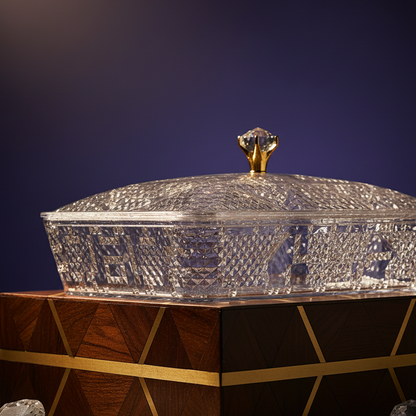 Elegant Rectangular Acrylic Candy Box with Lid Clear – (L)