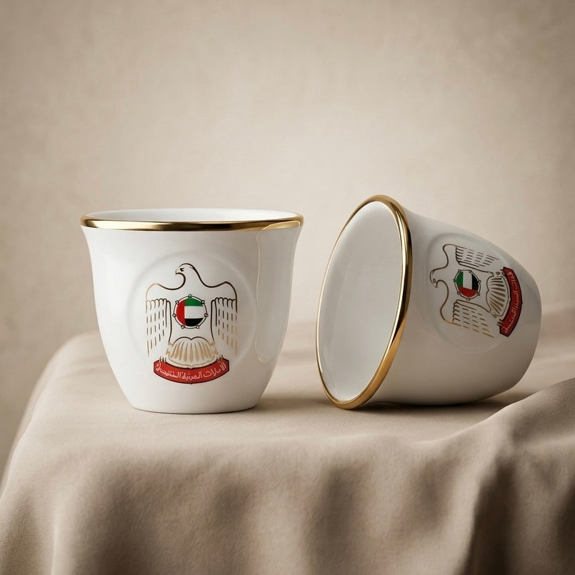 UAE 12-Piece Cawa Cup Set Gold- 80 CC - Mawaeen