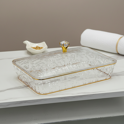 Elegant Rectangular Acrylic Candy Box with Lid G/Line – (L)