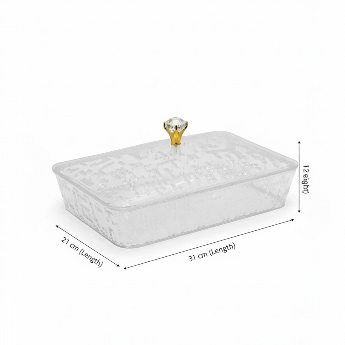 Elegant Rectangular Acrylic Candy Box with Lid Clear – (S)