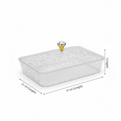 Elegant Rectangular Acrylic Candy Box with Lid Clear – (S)
