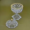 Elegant Glass Candy bowl with Diamond Pattern and Lid