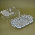 Elegant Glass Serving Tray with Acrylic Cover