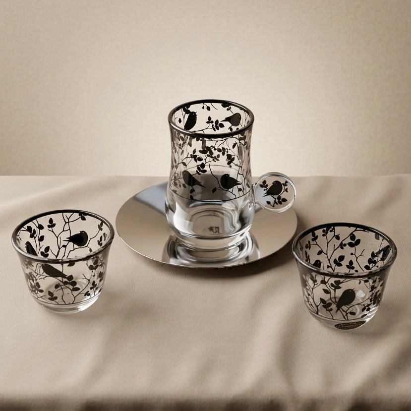Midnight Song 18-Piece Hospitality Set – Black Birds