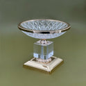 Gold-Trimmed Crystal Candy Bowl with Marble Base