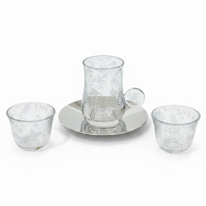 Spring Birds 18-Piece Hospitality Set – Silver - Mawaeen
