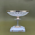 Gold-Trimmed Crystal Candy Bowl with Marble Base