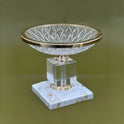 Gold-Trimmed Crystal Candy Bowl with Marble Base