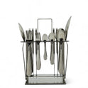 38 Piece Black and Silver Cutlery Set