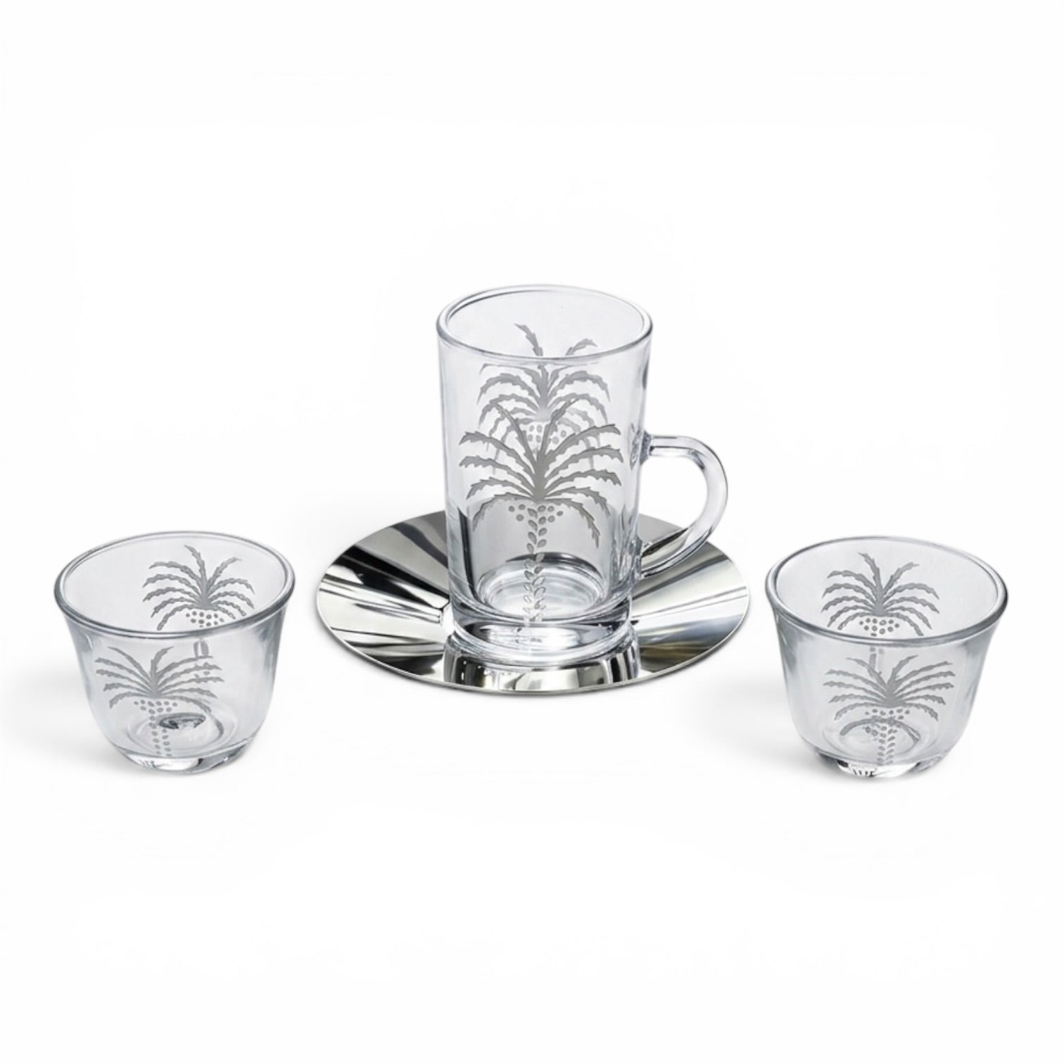 Nakhla Set 18-Piece Hospitality Set – Silver - Mawaeen