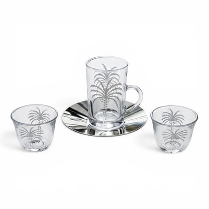 Nakhla Set 18-Piece Hospitality Set – Silver - Mawaeen