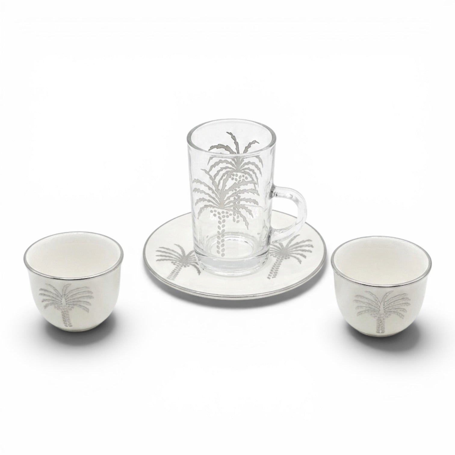 Nakhla Set 18-Piece Hospitality Set – Porcelain/Silver