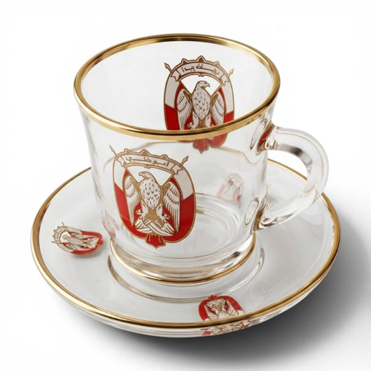 Abu Dhabi Heritage 6-Piece With Saucers Tea Set - Gold Accents - Mawaeen