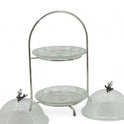 2-Tier Glass Cake Stand with Dome Covers