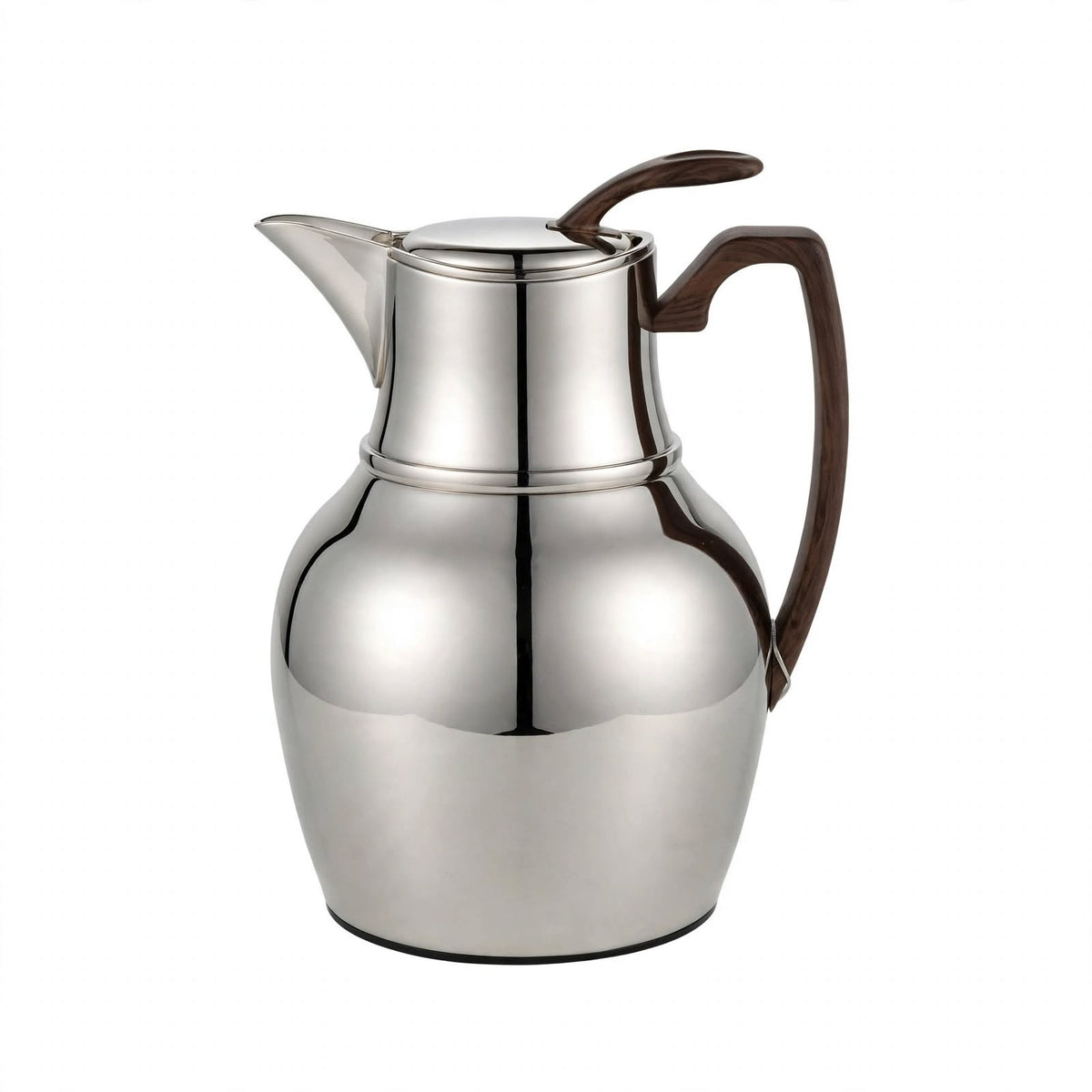 NGT Nickel Thermal Dallah with Wood-Look Handle – 0.5 Liter
