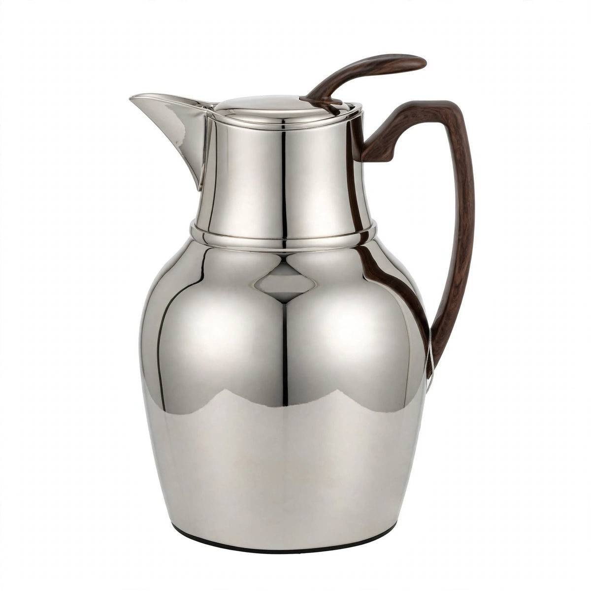NGT Nickel Thermal Dallah with Wood-Look Handle – 0.75 Liter