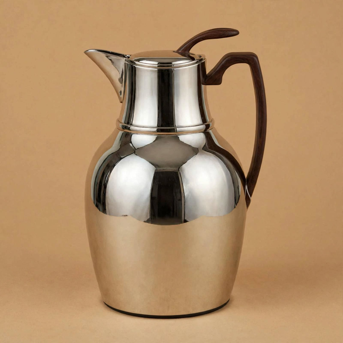 NGT Nickel Thermal Dallah with Wood-Look Handle – 1 Liter