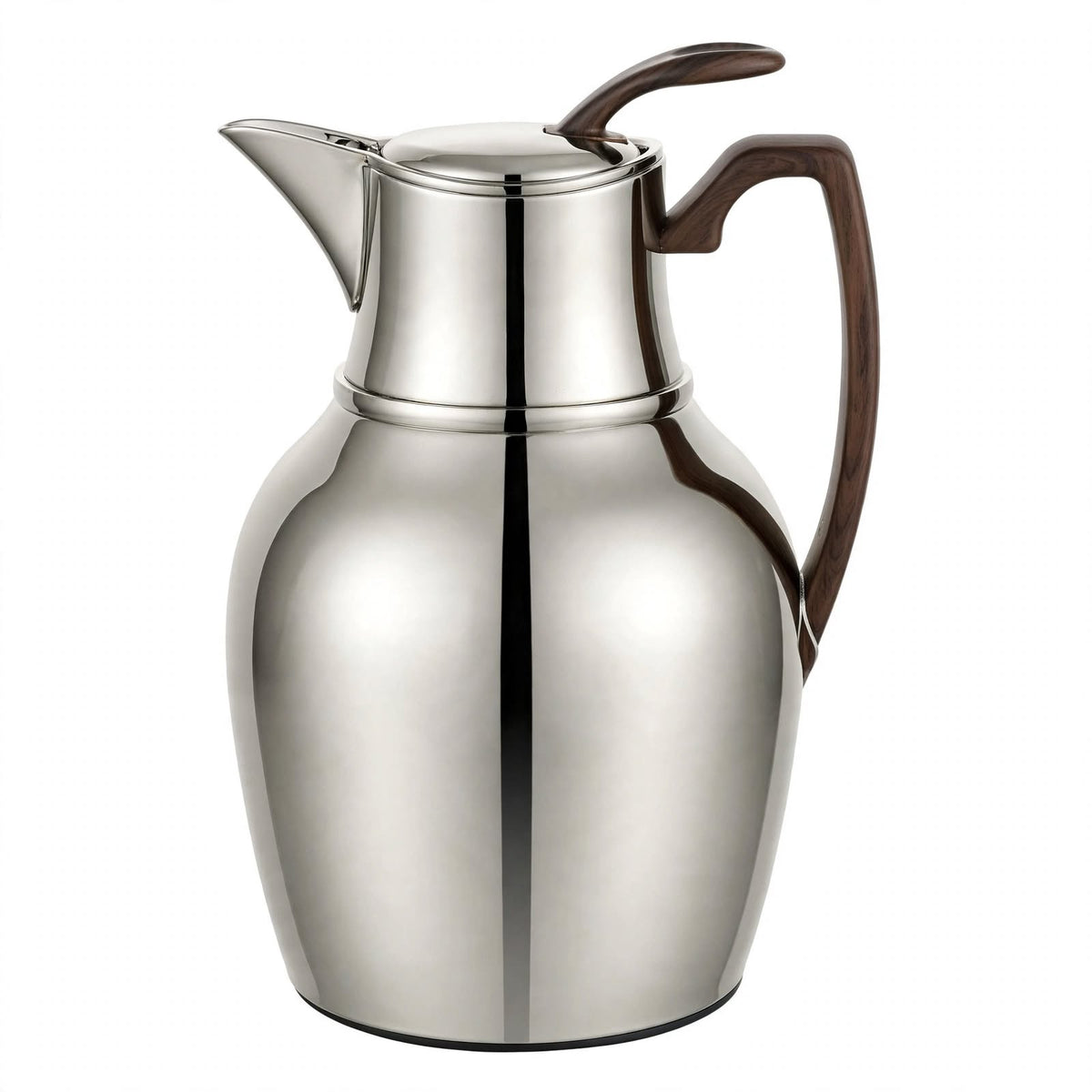 NGT Nickel Thermal Dallah with Wood-Look Handle – 1 Liter