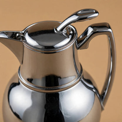 NGT Compact Polished Silver Arabic Coffee Thermal Dallah – 0.5 Liter