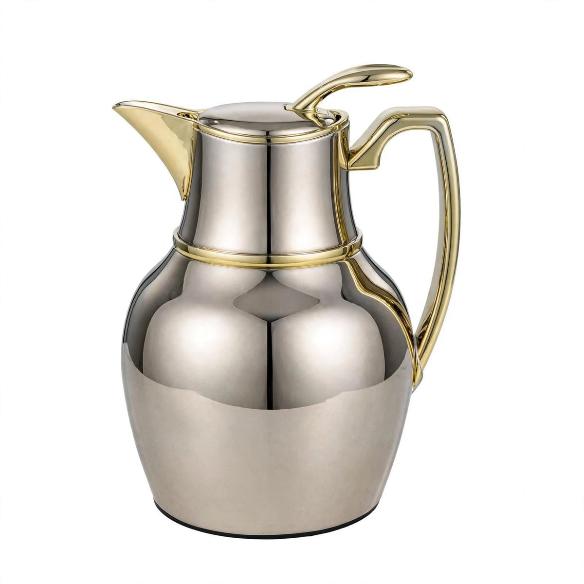 NGT Two-Tone Nickel & Gold Arabic Coffee Thermal Dallah – 0.5 Liter