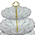 Elegant Crystal and Gold 3-Tier Cake Stand