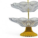 Elegant Crystal and Gold 3-Tier Cake Stand