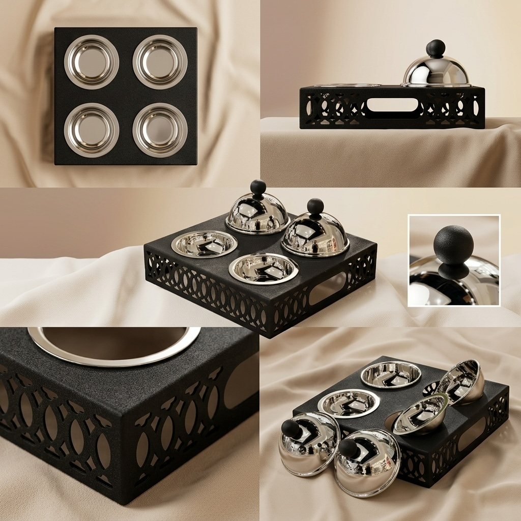 4-Piece Built-in Candy & Nut Bowl Set - Mawaeen