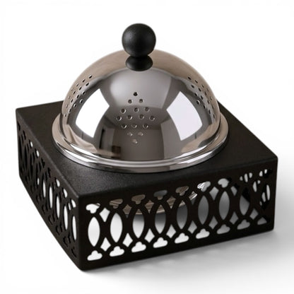 Modern Incense Burner with Stainless Steel Lid - Mawaeen